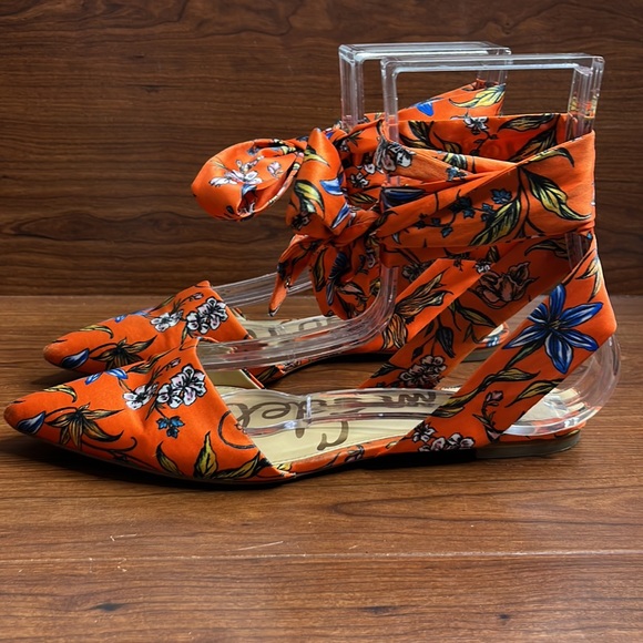 Sam Edelman Orange Flat Sandals - Picture 3 of 5